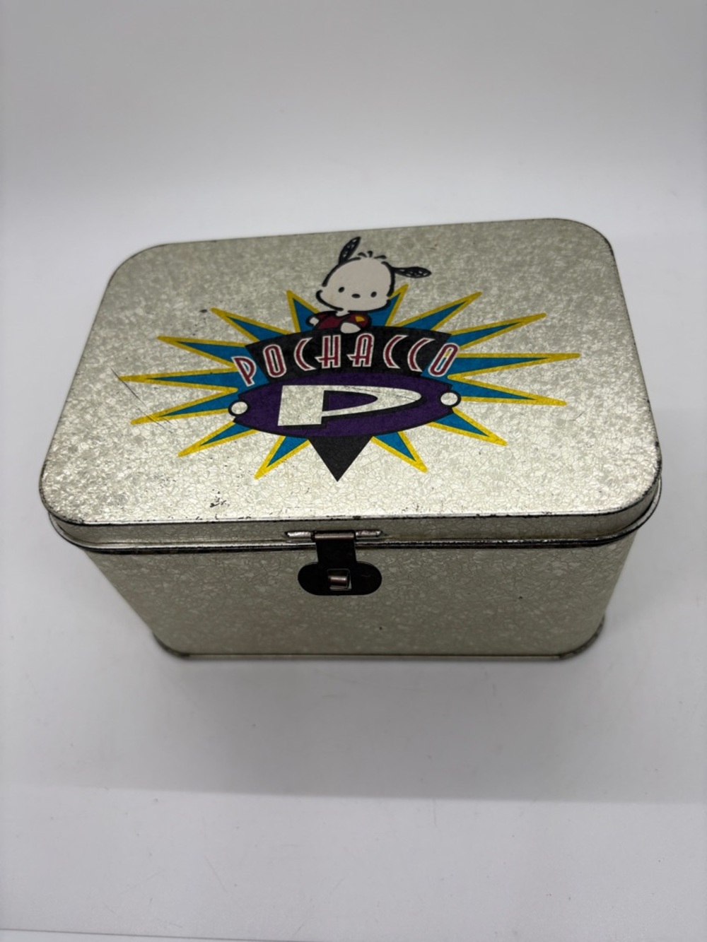 Sanrio Pochaco VTG Metallic Silver Metal Box